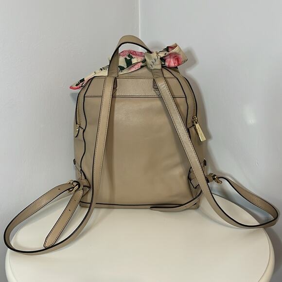 Michael Kors RheaTan Quilted Backpack Gold Hardware with Twilly EUC main image 8